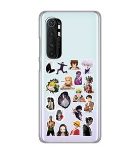 Xiaomi Mi Note 10 LITE Uyumlu Anime Sticker Tasarımlı Şeffaf Telefon Kılıfı