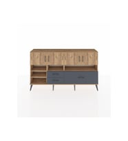 Arges Konsol 8 Raflı 3 Çekmeceli 4 Kapaklı 176x30x99 Çam-Çam/Antrasit