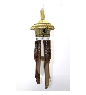 Hasır Kuş Yuvalı Bambu Çan 50cm