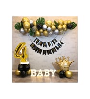 Kral Taçlı 4 Yaş Happy Bırthday Doğum Günü Seti