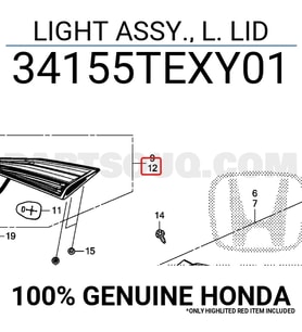 Honda Civic Fc5 Arka Stop İç Ledlı Sol 2016- (Oem No:  34155Texy01)