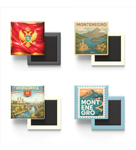 Buzdolap Magnetleri - Karadağ Podgorica - Montenegro - 4'lü Set Magneti