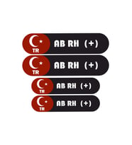 KAN GRUBU KASK ETİKETİ 4 PARÇA AB RH (+) ETİKET STİCKER