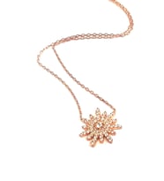 Güneş Figürlü Minimal Gümüş Rose kolye