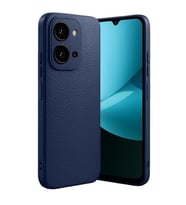 Coverzone Xiaomi Redmi 15C 4G ile uyumlu K?l?f Deri G�r�n�ml� Thermax Silikon k?l?f Kamera Korumal? Kompakt Tasar?m Redmi 15C 4G i�in Deri G�r�n�m Kapak Lacivert