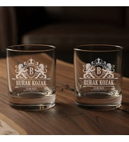 Babaya Özel Kristal Kesim 2’li Scotch Barrel Whiskey Glass Hediye Seti