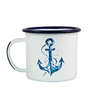 Çapa Emaye Mug Tekli Çelik Üzeri Emaye Kaplama Kupa 1 Adet