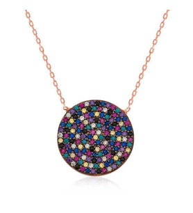 Gümüş Renkli Taşlı Bayan Kolye
