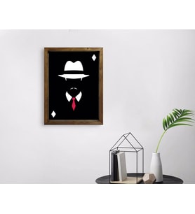 BK Home Godfather Baba Tasarımlı Doğal Masif Ahşap Çerçeveli Tablo 45x65cm-14