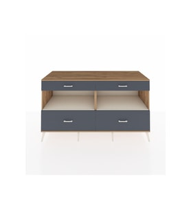 Kronos Konsol 2 Raflı 4 Çekmeceli  176x59x99 Çam-Aytaşı/Antrasit