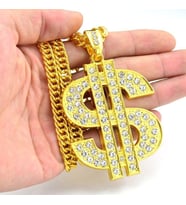 Thug Life Hip Hop Rap Gangster Büyük Dolar Kolye Zinciri