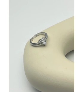 Çelik Silver Kalp Taşlı Ayarlanabilir Yüzük - 25yzk257