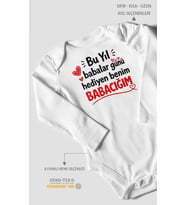 Babaya Özel Uzun Kollu Bebek Body %100 Pamuk