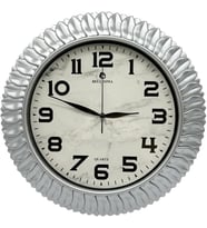 Bl-1074 Serisi Klasik Kadran Yaprak Desenli Sessiz Akar 30 Cm Duvar Saati Gri