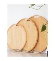 Doğal Bambu Yuvarlak Servis Tepsisi - 3'lü Set