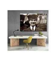 Mustafa Kemal Atatürk Siyah Beyaz Tablo Cam Tablo Modeli Hd Dijital Baskı Duvar Tablosu