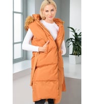 Dewberry Kadın %100 Polyester Yelek Açık Taba Z6744 Günlük Dış Giyim, Şehir ve Ofis Stili, Seyahat Gardırobu