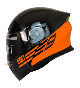 Motosiklet Çene Açılır Kask Ece 22.06 Sertifika Güneş Vizörü Motor Kaskı Eagle Orange