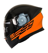 Motosiklet Çene Açılır Kask Ece 22.06 Sertifika Güneş Vizörü Motor Kaskı Eagle Orange
