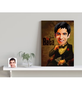BK Gift Kişiye Özel Godfather Baba Karikatürlü Kanvas Tablo-4