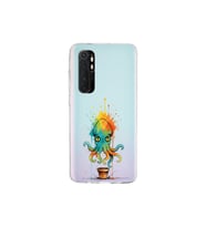 Xiaomi Mi Note 10 Lite ile uyumlu Splash ahtapot tasarımlı şeffaf silikon kılıf