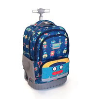 Coral High Kids Robot Desenli, Lacivert Renkli, İki Kademeli Çekçekli, Sırt Ve Okul Çantası 24025