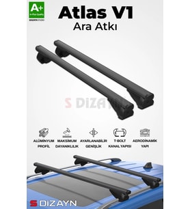 S-Dizayn Volvo V70 Estate S-Bar Atlas V1 Ara Atkı Tavan Taşıyıcı Barı Siyah 140 Cm 1996-2000 A+ Kalite