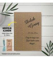 Hediyelik Kart - Kraft Kağıt Nişan, Söz, Düğün Hatırası Makrome Anahtalık, Toka, Kurabiye, Kahve Kartı