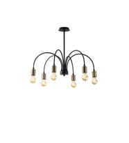 Madero 6 Başlıklı Rustik Avize RA-AVZ- 3702-64-19 (Siyah-Gold)