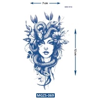 Medusa Yılan Saçlı Geçici Dövme Yarı Kalıcı Aylık Yapıştırma Dövme