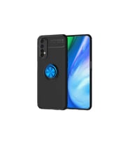 Realme 7 Uyumlu Kılıf Zore Ravel Silikon Kapak (Siyah-Mavi)