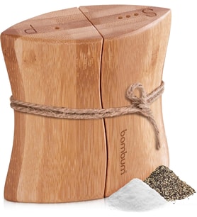 Nunna Bambu Tuzluk ve Biberlik Seti, Mutfak Tezgahı veya Masa için Doğal Bambu Ahşap Tuzluk ve Biberlik Seti, Kadınlar için Hediye, Modern Çiftlik Evi Dekoru, Ev Dekoru, Restoranlar