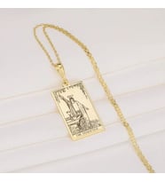 Kişiye Özel 925 Ayar Gümüş The Magician Tarot Kart Kolye (Gold)