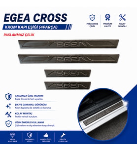 Egea Cross Krom Kapı Eşiği (4Parça) Paslanmaz Çelik
