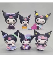 6/Takım Sanrio Anime Figürü 7Cm Childrens Kuromi Sevimli Koleksiyon Kawaii