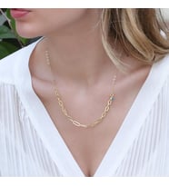 Tek Nazar Boncuklu Trend Zincirli Gold Kaplama Hallow Gümüş Kolye