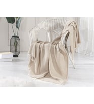Dolce Bonita Home Yün-Pamuk Karışımlı TV Battaniye 130x170 Bohem (Bej)
