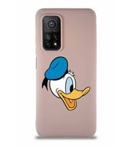 Xiaomi Mi 10T Pro Soft Premier Kapak Donald Duck-F Tasarımlı Silikon Kılıf - Pudra (Şeffaf)