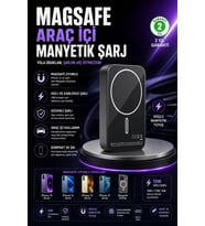 Manyetik Araç Tutucu MagSafe Uyumlu Kablosuz Şarj Destekli