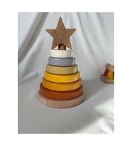 Waldorf Yıldız Kule Ahşap Yıldız Kule Kahve Pastel Renk Ekolojik Oyuncak (Kahverengi)