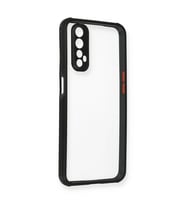 Realme 7 Kılıf Miami Şeffaf Silikon - Siyah