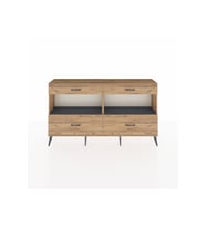 Arges Konsol 2 Raflı 4 Çekmeceli  176x30x99 Çam-Antrasit/Çam
