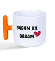 Babam Da Babam Baskılı Turuncu Kulplu T Kupa
