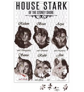 Game of Thrones Stark Children and Wolves Puzzle