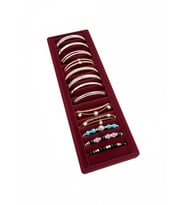 Süet Kaplama Bordo Renk Sosisli 34/11 Cm Bileklik Kelepçe Tablası