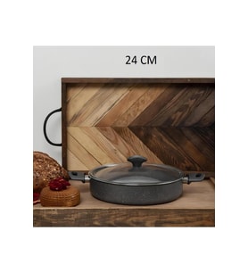 24 cm Granit Karnıyarık Tencere, dayanıklı ve şık tasarım