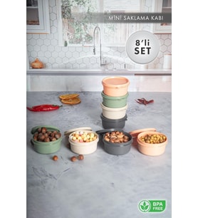 Çok Amaçlı 8'li Mini Saklama Kapları 0.28 Lt.x 8 Adet