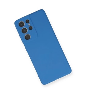 Newface Samsung Galaxy S21 Ultra Kılıf Nano içi Kadife Silikon - Mavi