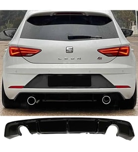 Seat Leon Mk3.5 Custom Difüzör Parlak Siyah Sağ Sol Tek 2017-2020 Arka-difizör-bodykit-ek-karlık