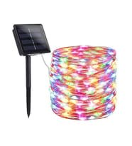 Schulzz Solar Güneş Enerji Dış Bahçe 8 Modlu 20Metre Düz 200Led Cok Renkli Aydınlatma